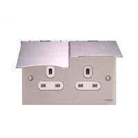 Schneider Flat Plate 2 Gang 13 Amp Floor Socket