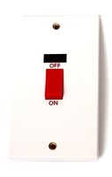 Cooker or Shower Switch with Indicator Light 45 Amp Long Plate