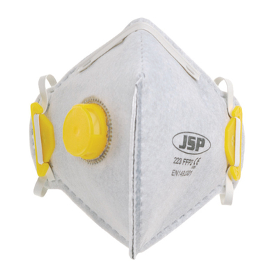JSP 222 Fold Flat Dust Mask with Valve FFP2 (Box 10)