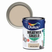 Weathershield Brittas Sand Colour Swatch & 5L Paint Bucket