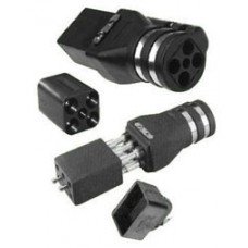 400 Hertz 6 Pole Detachable Front Socket 115 to 200 Volt AC. For Composite Cable 3x70 1x35/70 Max Diameter 43mm