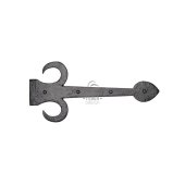 TC412 381 - The Tudor Dummy Strap Hinge Fleur De Lys Design 15 Black Iron