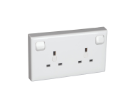 SOCKET DUPLICATOR, single to twin, IP20, White