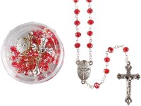 Confirmation Glass Rosary/Ruby  (F61270)
