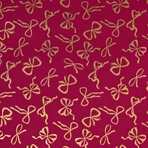 PAPER GOLD BOW ON MAROON