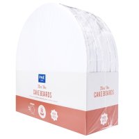 Pack of 10 Round Cake Boards with Wrapped Edges, White (14"/35cm) 