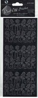 Small Stem Roses Black Peel-Off Stickers.