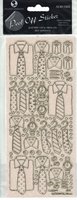 Shirts & Ties Clear/Gold Peel-Off Stickers.