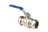 Inta 15mm Full Bore Compression Ball Valve Blue Lever Handle LBV209315B