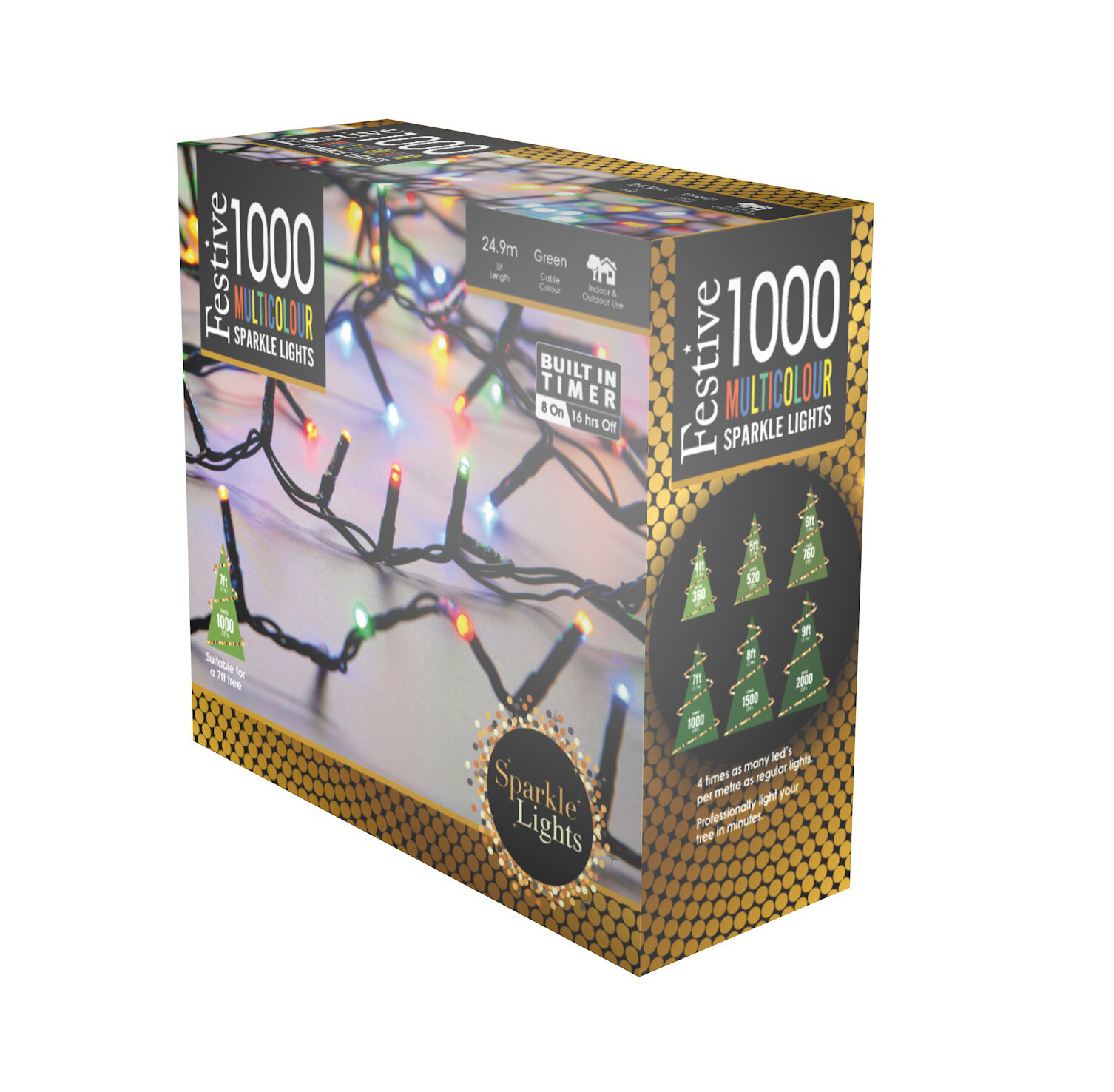 Festive F-SPK1000C 24.9m 1000  Multicolour LED Sparkle Lights