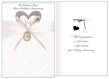 Card/25th Wedding Anniversary/3 Dimensional   (20633)