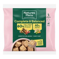 Natures Menu Frozen Dog Adult Complete and Balanced 60-40 Tripe Heart Liver & Salmon with Brown Rice Nuggets 1kg