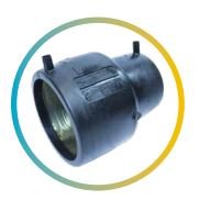 Radius Systems Reducer Black Electrofusion 180x125mm 16BAR WATER/10BAR GAS PE100 40V 4.0PIN WA4297