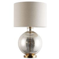 Beauvoir Glass Table Lamp with Round Straight Linen Shade 67cmH