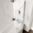 C-shape-screen-with-towel-rail-Silver