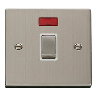Deco Stainless Steel 1G 20A DP Switch Neon