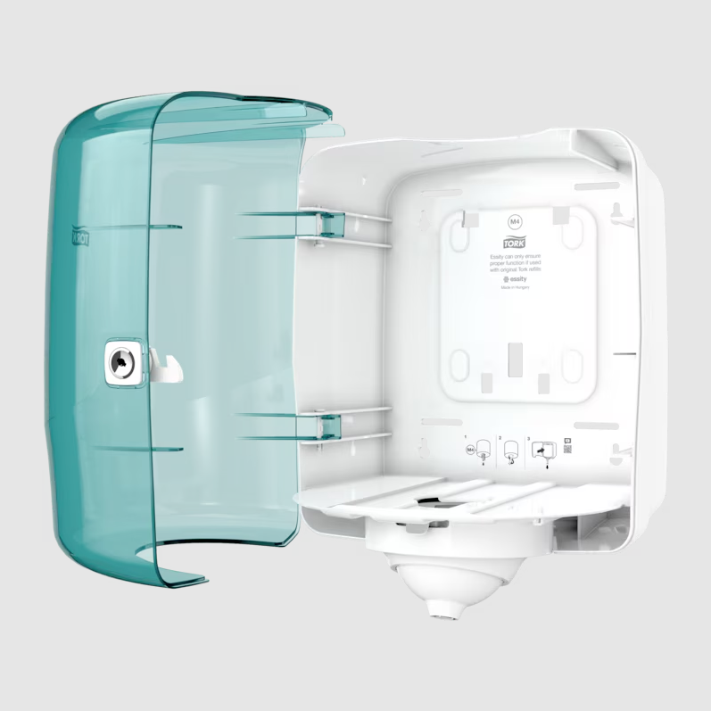 TORK REFLEX CENTREFEED DISPENSER PLASTIC WHITE/TURQUOISE