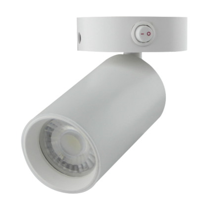 EVOLEC VIENNA SWITCHED SURFACE SPOT C/W GU10 LED LAMP - WHITE | VSS6W