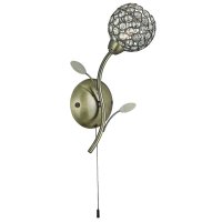 BELLIS II - 1 LIGHT ANTIQUE BRASS AND CLEAR GLASS WALL LIGHT