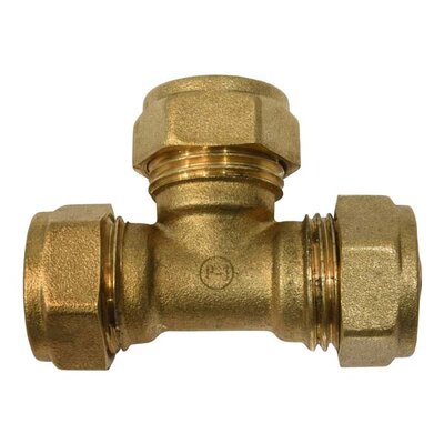 C x C Compact Compression Brass Tee 10mm