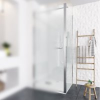 ORO SIDE PANEL 100CM BRIGHT SILVER WITH CLEAR GLASS