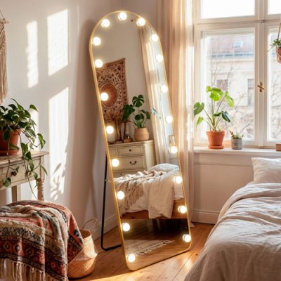 Modena Cheval Arch 160 x 50cm Mirror - Gold 