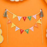Playful Brights Bunting Cake Topper