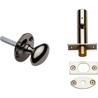BT5-RB7-PNF - Heritage Brass Oval Thumbturn with Bolt Polished Nickel Finish
