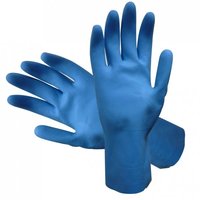 RUBBER GLOVES BLUE Lge