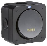 Knightsbridge 1G IP66 Black Outdoor Retractive Switch OP21