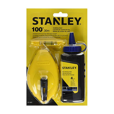 Stanley 3 Piece Chalk Box Set with Line Level