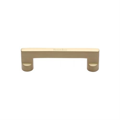 C0345 96-SB - Heritage Brass Cabinet Pull Apollo Design 96mm CTC Satin Brass Finish