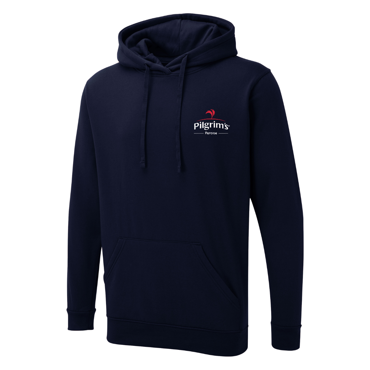 Navy Hoodie with Pilgrim's Logo
