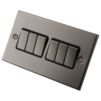Black Nickel 6 Gang 2 Way Switch