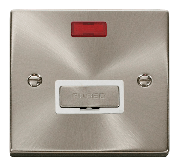 Click Deco 13A Unswitched Fused Spur + Neon Satin Chrome White Insert VPSC753WH