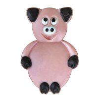 Gwynedd - Porky the Pig - decorated pink coloured solid white chocolate - appr 36pcs x 1kg