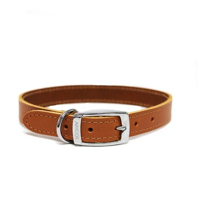 Ancol Tan Sewn Leather Dog Collar 40cm