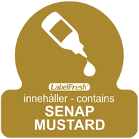 Allergen Lable - Mustard, 30x30mm, 500 labels per roll