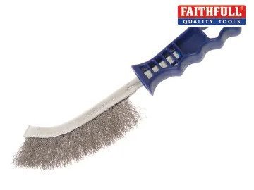 Wire Scratch Brush Stainless Steel Blue Handle