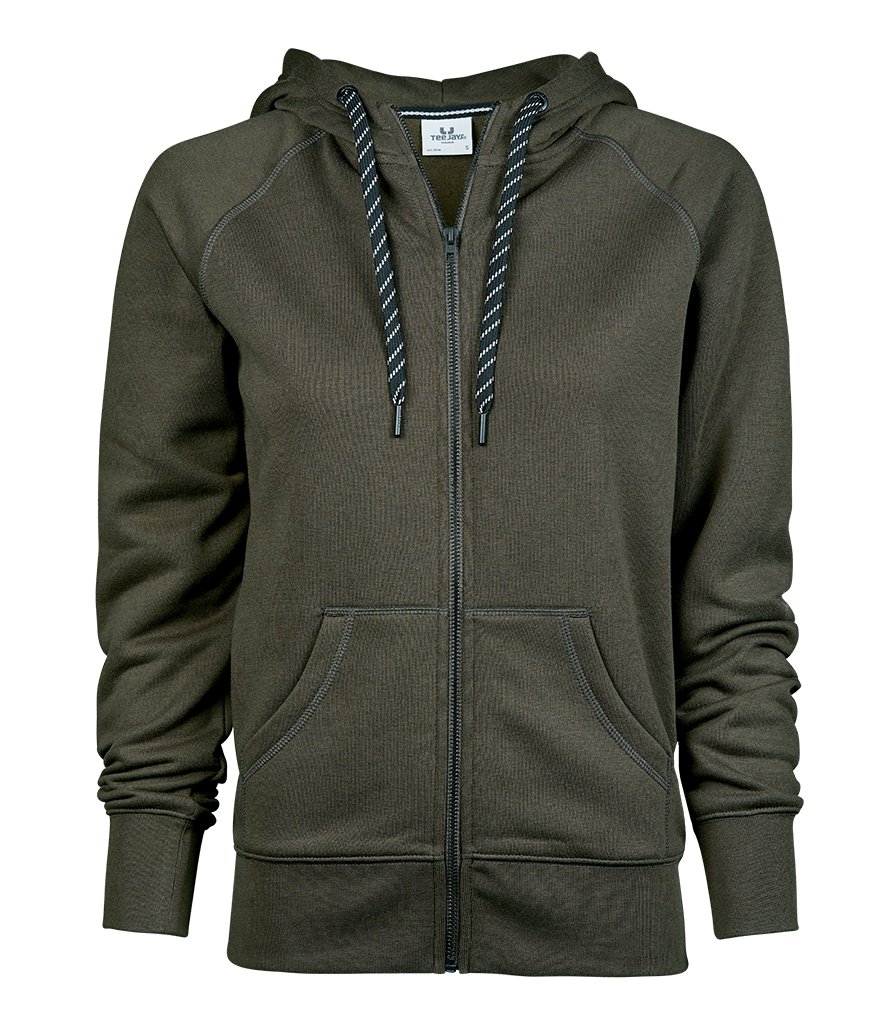 TEE JAYS LADIES FASHION ZIP HOODED SWEATSHIRT