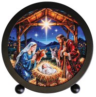 Metal Plaque with Light/Nativity   (89097)