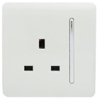 TRENDI 1 GANG 13 AMP SWITCHED SOCKET WHITE