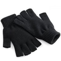 Beechfield Fingerless Mitts - Black L/XL