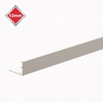 L-Shaped Tile Trim Smooth White 12mm 2.4m