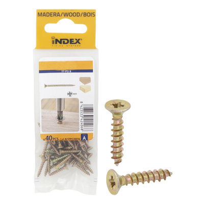 Index Prepack Yellow Pozi Chipboard Screw 5 x 50