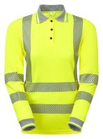 PULSAR&reg; LIFE Women's Hi-Vis Long Sleeve Yellow Polo Shirt