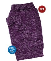2026 Dog Life Christmas Sparkle Bow Jumper Purple Large 43cm x 1