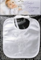 White Baptism Satin Bib   (3403)