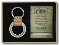 Burlap Key Ring/Man of Strength   (74230)