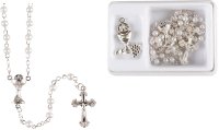 Communion Rosary/Pearl Finish/Silver   (C60461)
